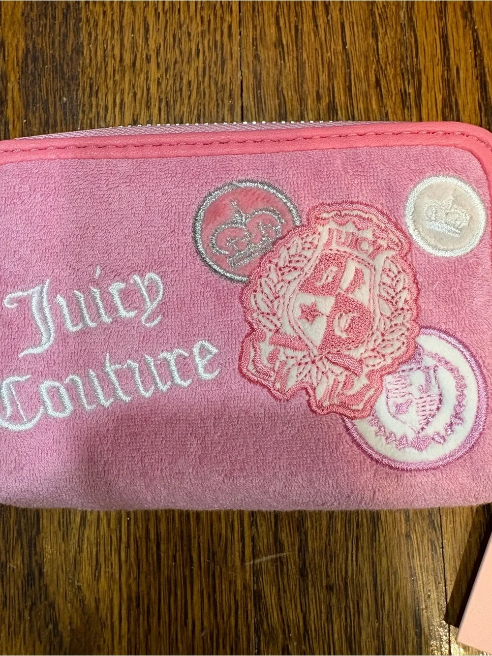 Juicy Couture Pink Embroidered ' Zip Wallet